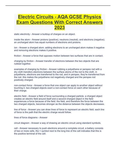 GCSE Physics Circuits Questions 的图像结果