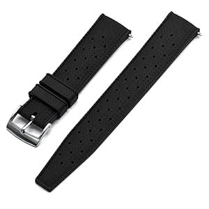 WAMD Quick Release FKM Rubber Watch Strap - Tropic (Black, 18 mm ...
