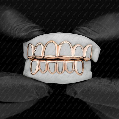 Rose Gold Classic Polished Open Face Grillz - Buy Now