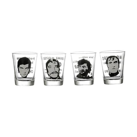 Buy Ek Do Dhai Villians Shot Glass set of 4 Clear Shot Glass with Heavy ...