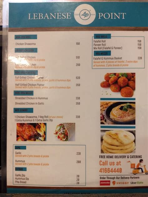 Menu at Lebanese Point, New Delhi, Shop No. 7
