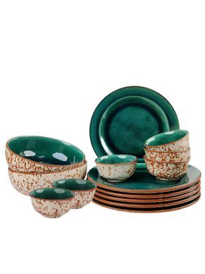 Buy VarEesha Hand Painted 14 Pieces Ceramic Dinner Set- Dinner Plates ...