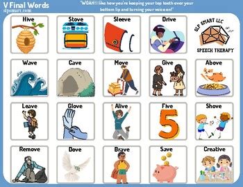 V Final Words - Articulation Therapy FREEBIE (Print & Go) | TPT