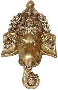 Buy Aone India Brass Ganesha Wall Hanging Mask, Height: 24.5" Online at ...