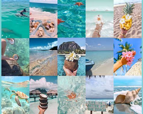 100 Coconut Girl Aesthetic Wall Collage Kit Summer Beach - Etsy