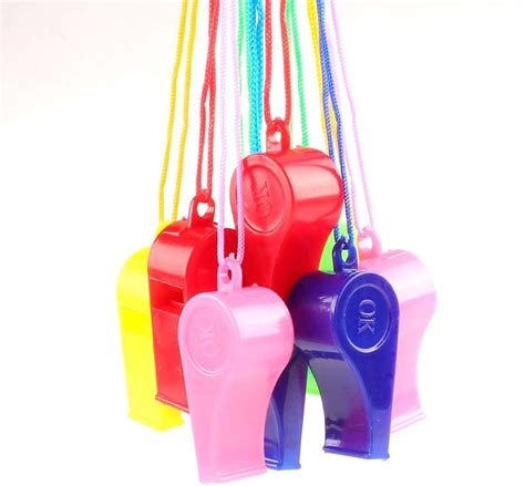 GIRLYZ Attire Plastic Whistles Colorful Whistles with Lanyard Loud ...