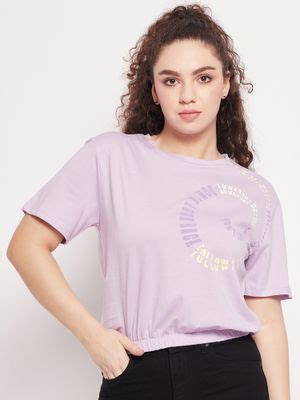 Buy Madame Lavender Typography Round Neck Tops (2XL) Online
