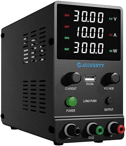 Jesverty DC Power Supply Variable, 0-30V 0-10A Adjustable Switching DC ...