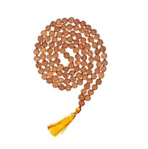QUEEN-GEMS Precious 5 Mukhi Rudraksha Mala Original Certified Nepali ...