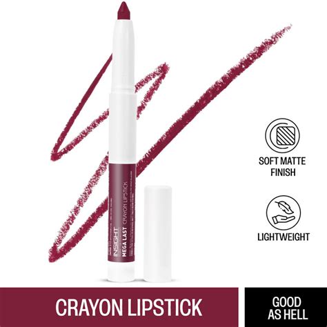 Buy Insight Cosmetics Mega Last Crayon Lipstick, Soft Matte Finish, Non ...