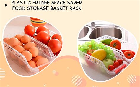 Kitch-Max Plastic Refrigerator Storage Rack Set, Set of 4, Multicolour ...