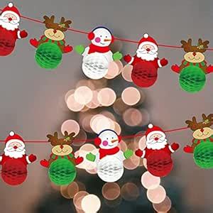 Buy Ascension Christmas Party Decoration Honeycomb Ball Garland Santa ...