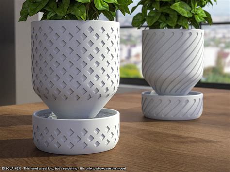 HydraNest Self-Watering Planter – Geogrid & Swirl Series – Fabdrip