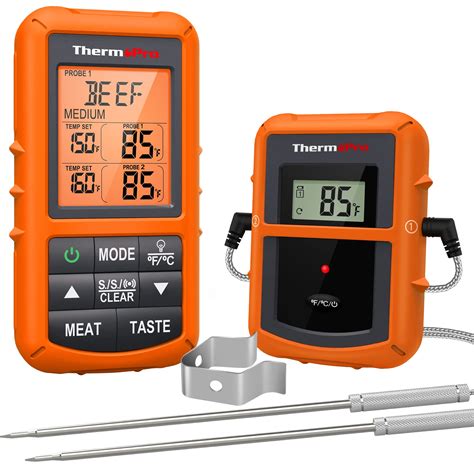 ThermoPro TP20 Wireless Meat Thermometer with Dual Meat Probe, Digital ...
