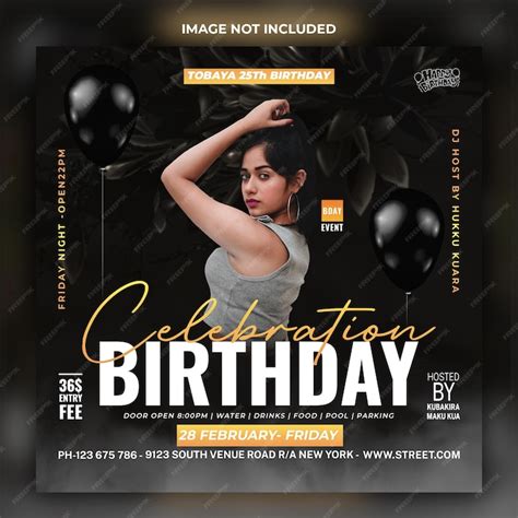Birthday party flyer design template | Premium PSD