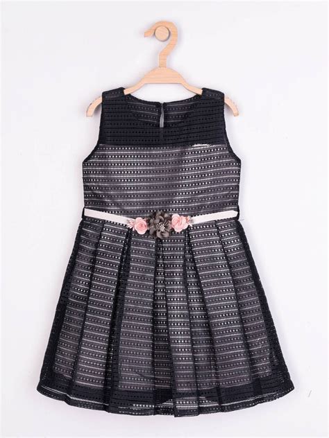 Buy Girls Navy Blue Net Dress With Belt | Peppermint