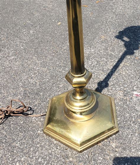 Mid-20th Century Stiffel Brass 4-Way Torchiere Milk Glass Floor Lamp ...