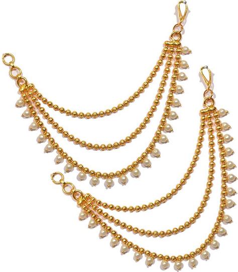 Flipkart.com - Buy Pourni Ear Chain Kaanchain Brass Clip-on Earring ...
