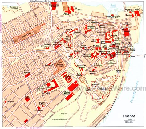 Map of Quebec City Attractions | PlanetWare | Quebec | Pinterest | Quebec city, Quebec and City