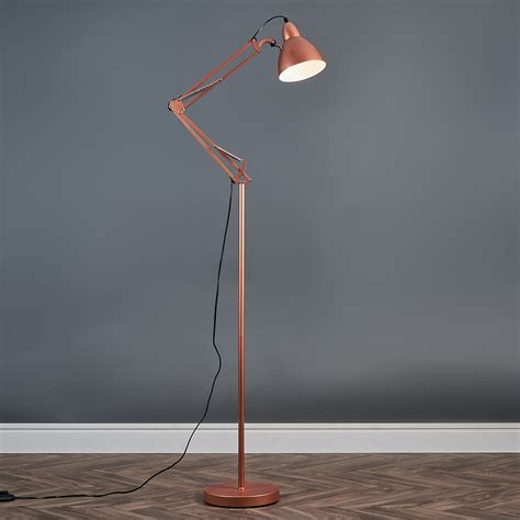 Copper Metal Adjustable Reading Task Study Desk Craft Spotlight Floor Lamp