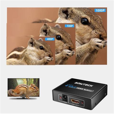 Dealsplant HDMI Splitter 1 in 2 Out Support 3D for Duplicated/Mirror D