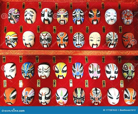 Chinese Opera Masks for Different Characters Stock Image - Image of ...