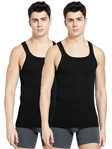 Buy Jockey US26 Men's Super Combed Cotton Rib Square Neckline Gym Vest ...