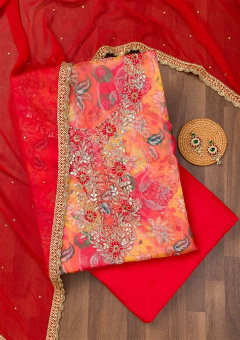 Organza Suit - Buy Stylish Organza Salwar Suits for Women Online – Koskii