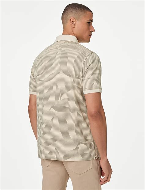 Buy Pure Cotton Leaf Print Polo Shirt at Marks & Spencer