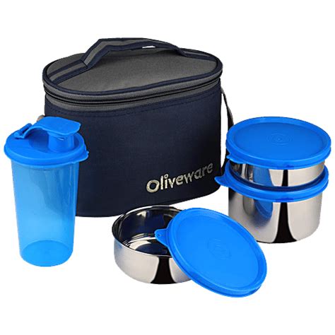 Buy Oliveware Mayo Lunch Box With Bag Dist - Durable, Blue Online at ...