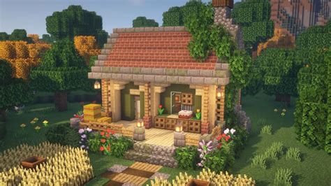 Cute Cottagecore Minecraft House Tutorial 的图像结果