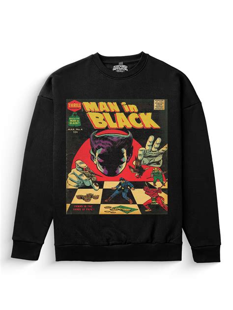 Man in Black Heavyweight Sweatshirt [Unisex] - 400 GSM Midnight LAW ...