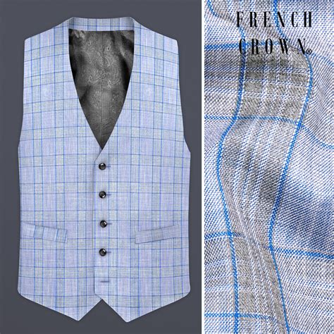 Slate Gray with Tapa Brown Checks-Plaid Premium Wool-Blend Wedding ...