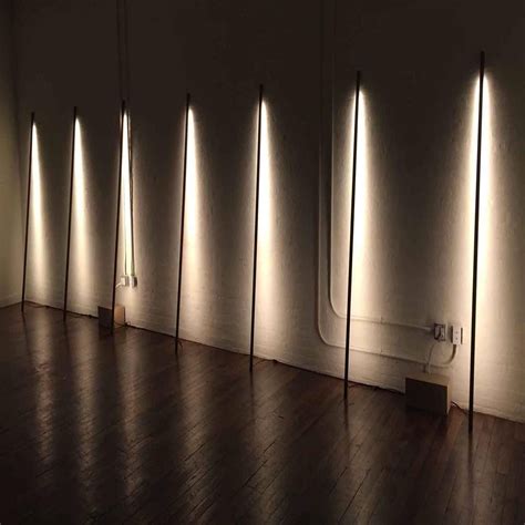 Walnut LED Line Light Sculpture | Interior balcony, Line light ...