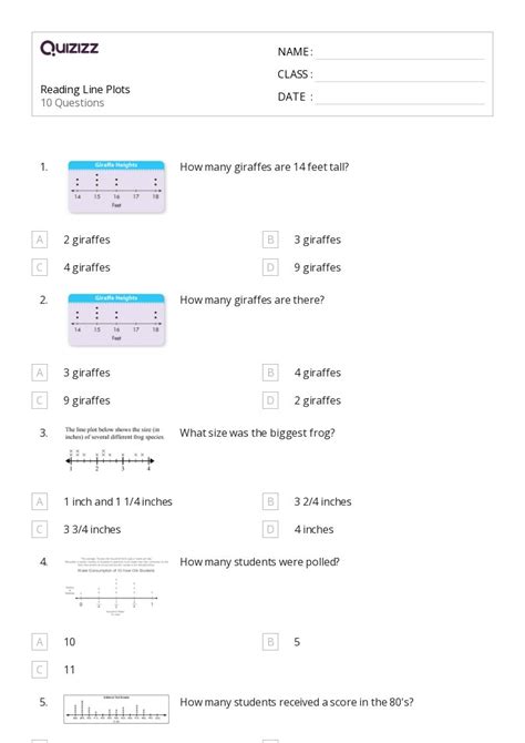 Image result for Line Plot 4th Grade Worksheet