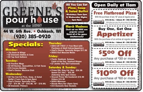 Greene's Pour House - Money Saver