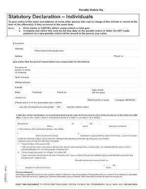 Tolling Notice Statutory Declaration Companies - Fill and Sign ...