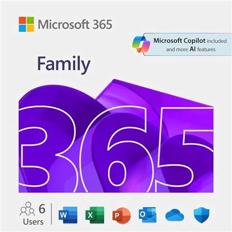 Microsoft 365 Family – 6 Users- up to 6 TB of cloud storage (1 TB per ...