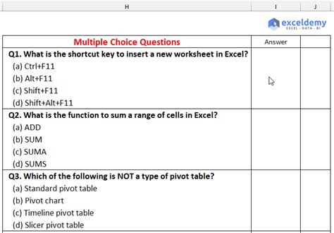 Sample Excel Test Questions 的图像结果