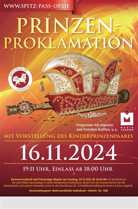 Prinzenproklamation 24/25, Königswinter-Eudenbach, 16 November 2024 ...