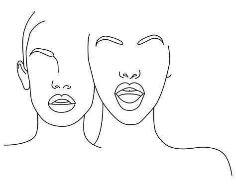 Portrait along the lines abstract artistic drawing of a female face ...