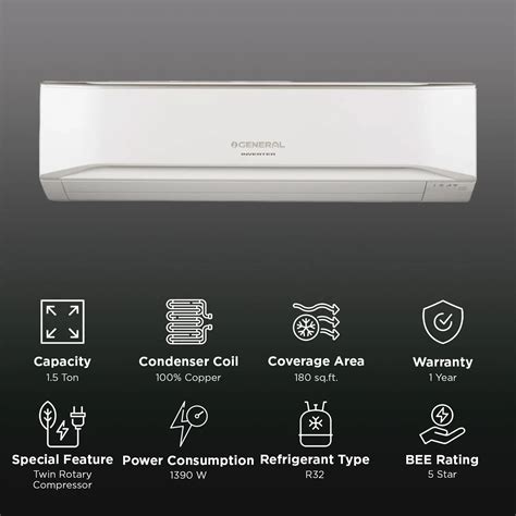Buy O General 1.5 Ton 5 Star Inverter Split AC 2025 | Aarav Electronics