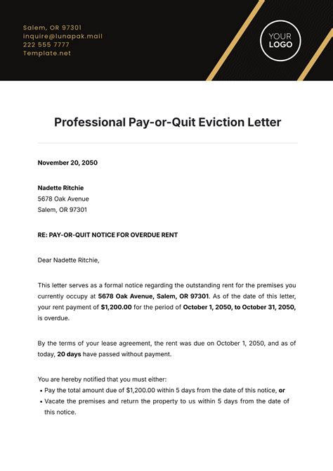 Free Eviction Letter Templates, Editable and Printable