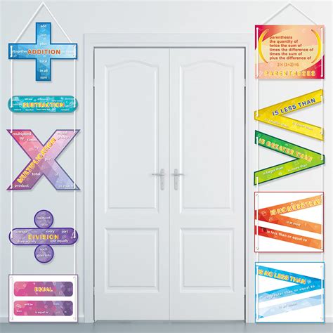 Buy 10PCS Math for Classroom Door Decor, Large Math Symbol Classroon ...