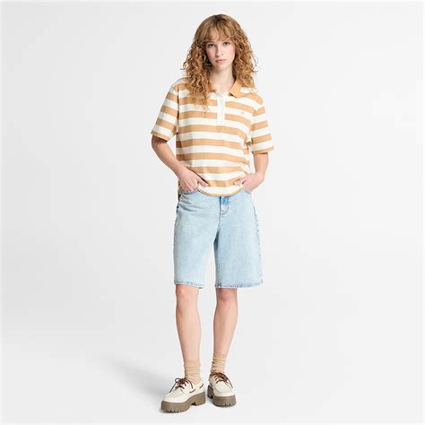 Short-Sleeve Polo Shirt for Women in Yellow