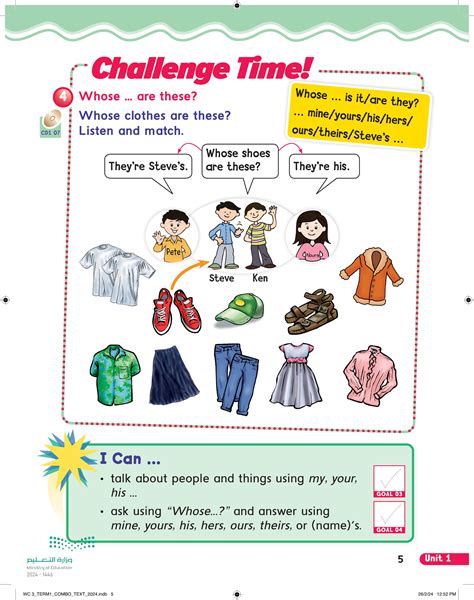 Whose … are these mossa soweedi - Grammar in Action - we can 3-1 - ثالث ...