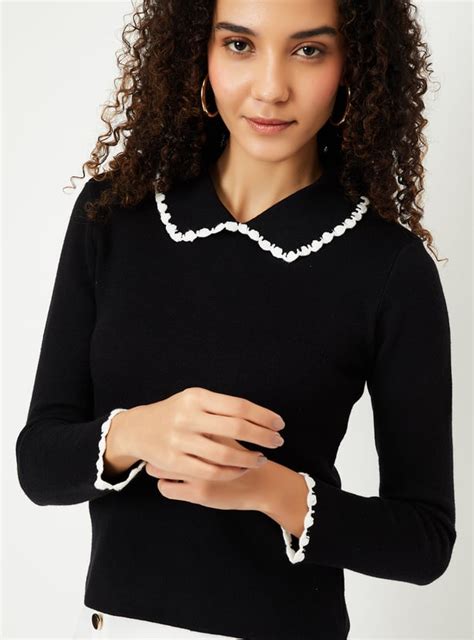 Buy Women Ribbed Top with Crochet Trim Online at just Rs. 999.0 ...