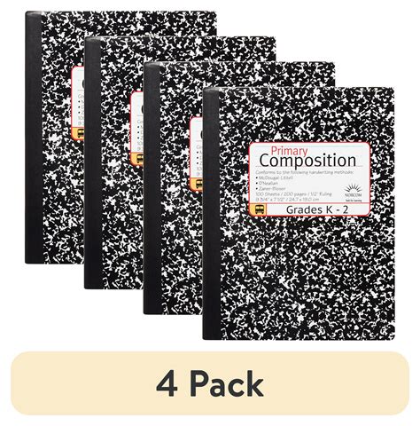 (4 pack) Office Depot Primary Marble Composition Book, 7 1/2in x 9 3 ...