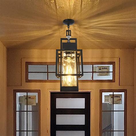 Buy PARTPHONER 15" Dusk to Dawn Outdoor Pendant Light Exterior Hanging ...
