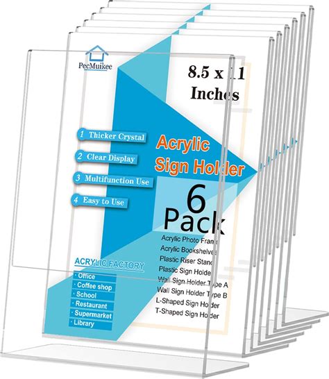 PecMuikee Acrylic Sign Holder 8.5x11, Desktop Slant Back India | Ubuy
